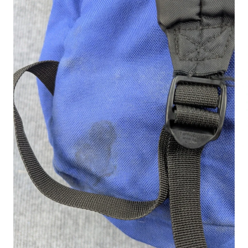 Vintage Jansport Backpack USA Made Blue 90s 1994 School Canvas Book Bag Zip